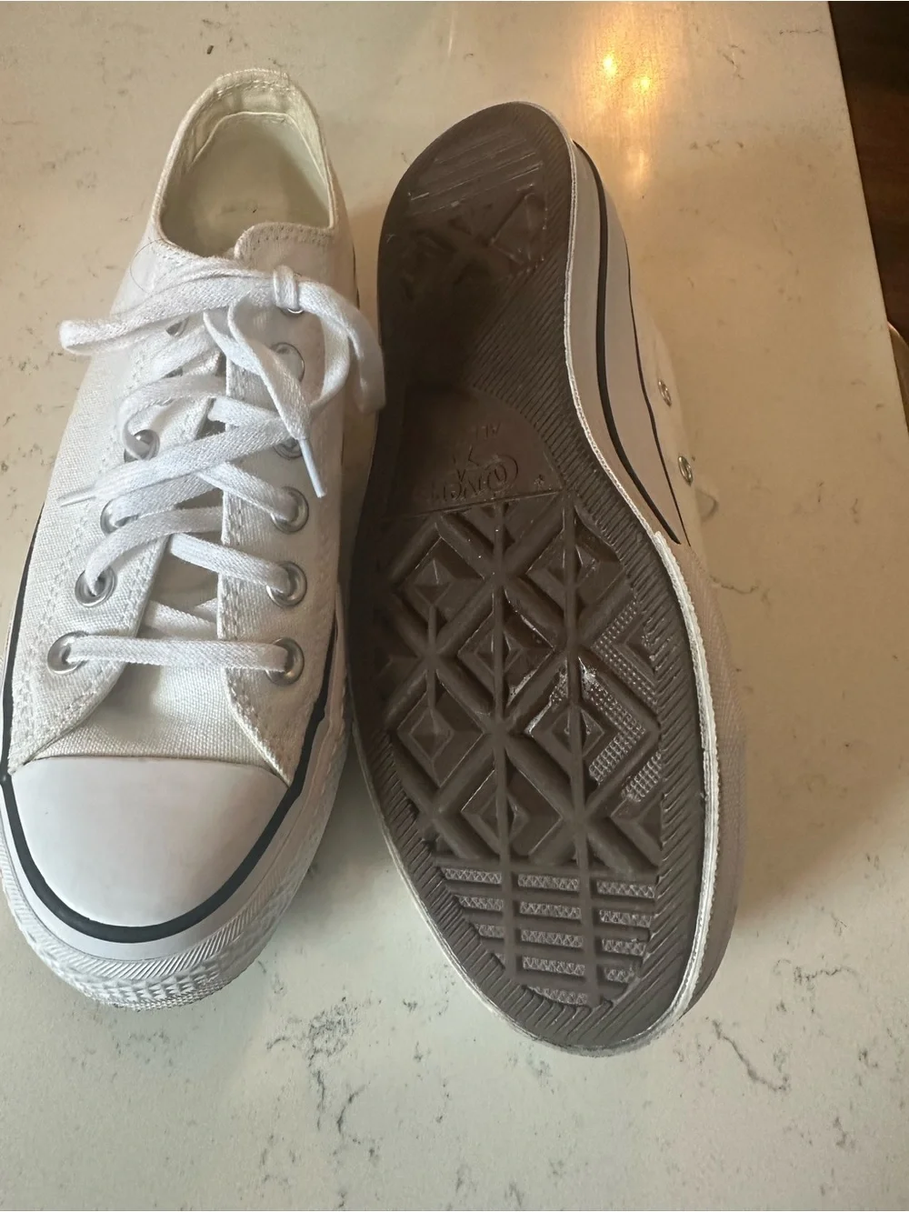 White Platform Canvas Lace-Up Sneakers - Women's Casual Trainers